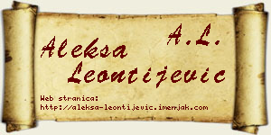 Aleksa Leontijević vizit kartica
